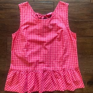 J. Crew Pink Checkered Top